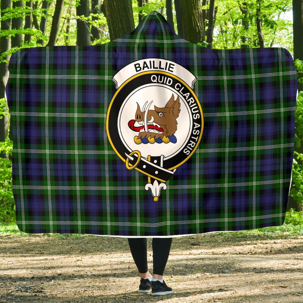 Baillie Family Tartan Crest Hooded Blanket