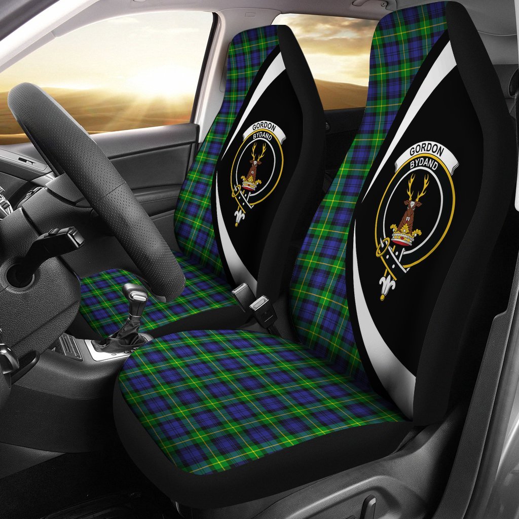 Gordon Modern Tartan Crest Car Seat Cover