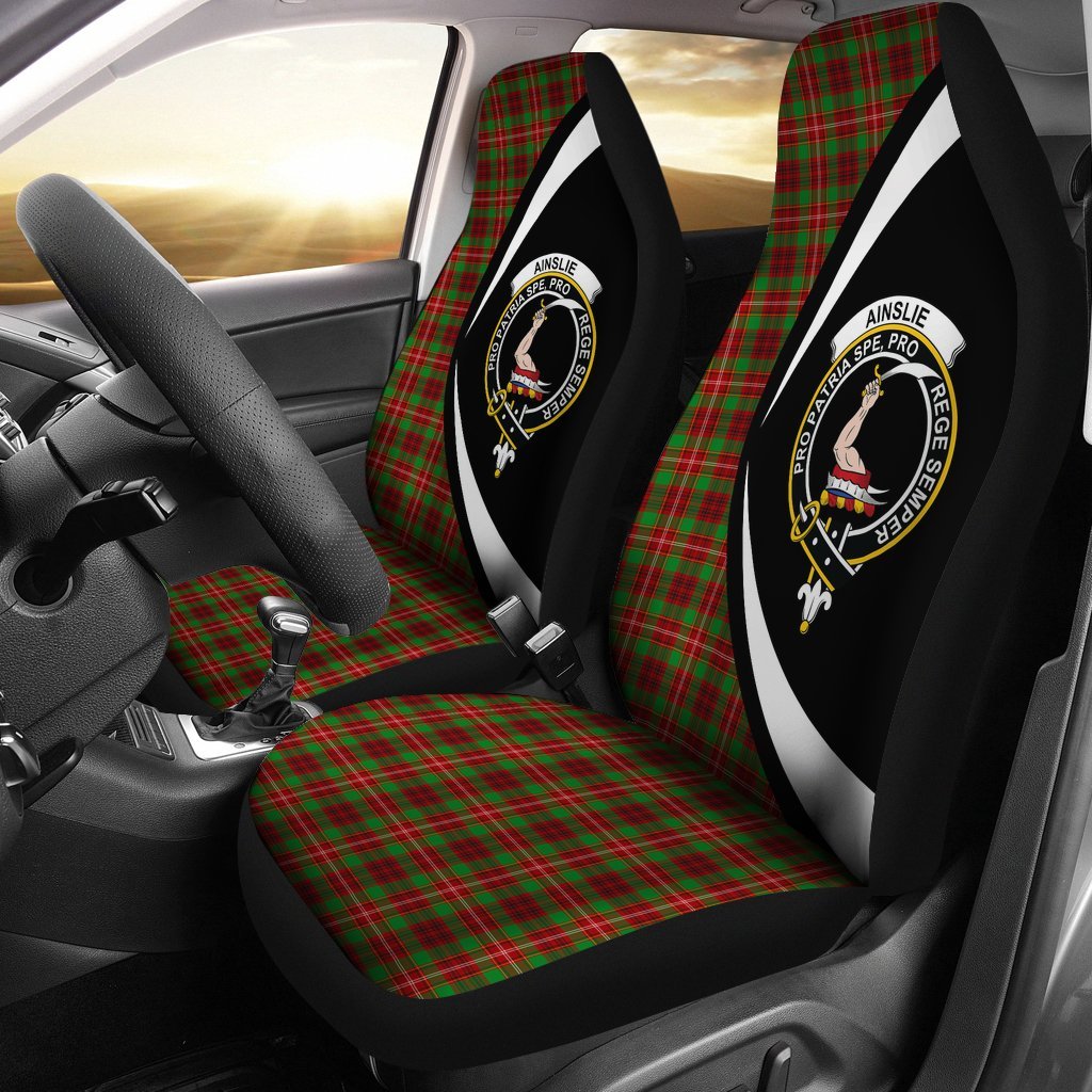 Ainslie Tartan Crest Circle Style Car Seat Cover