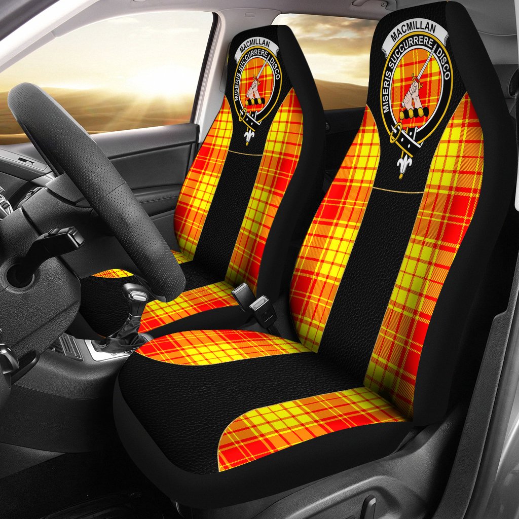 Macmillan Family Tartan Crest Car Seat Cover Special Version