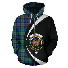 Baillie Ancient Tartan Crest Zipper Hoodie - Circle Style