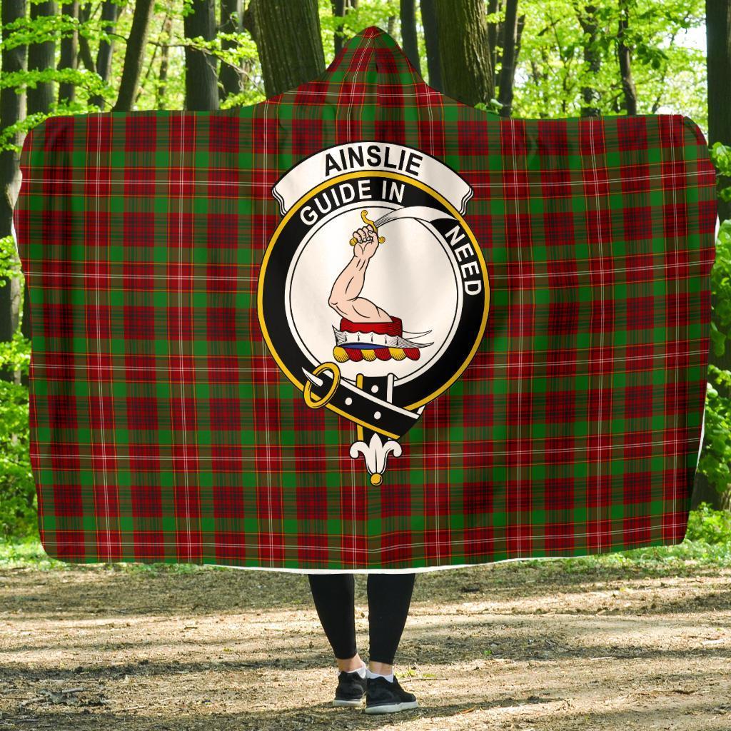 Ainslie Family Tartan Crest Hooded Blanket