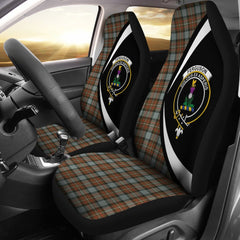 Fergusson Weathered Tartan Crest Circle Style Car Seat Cover