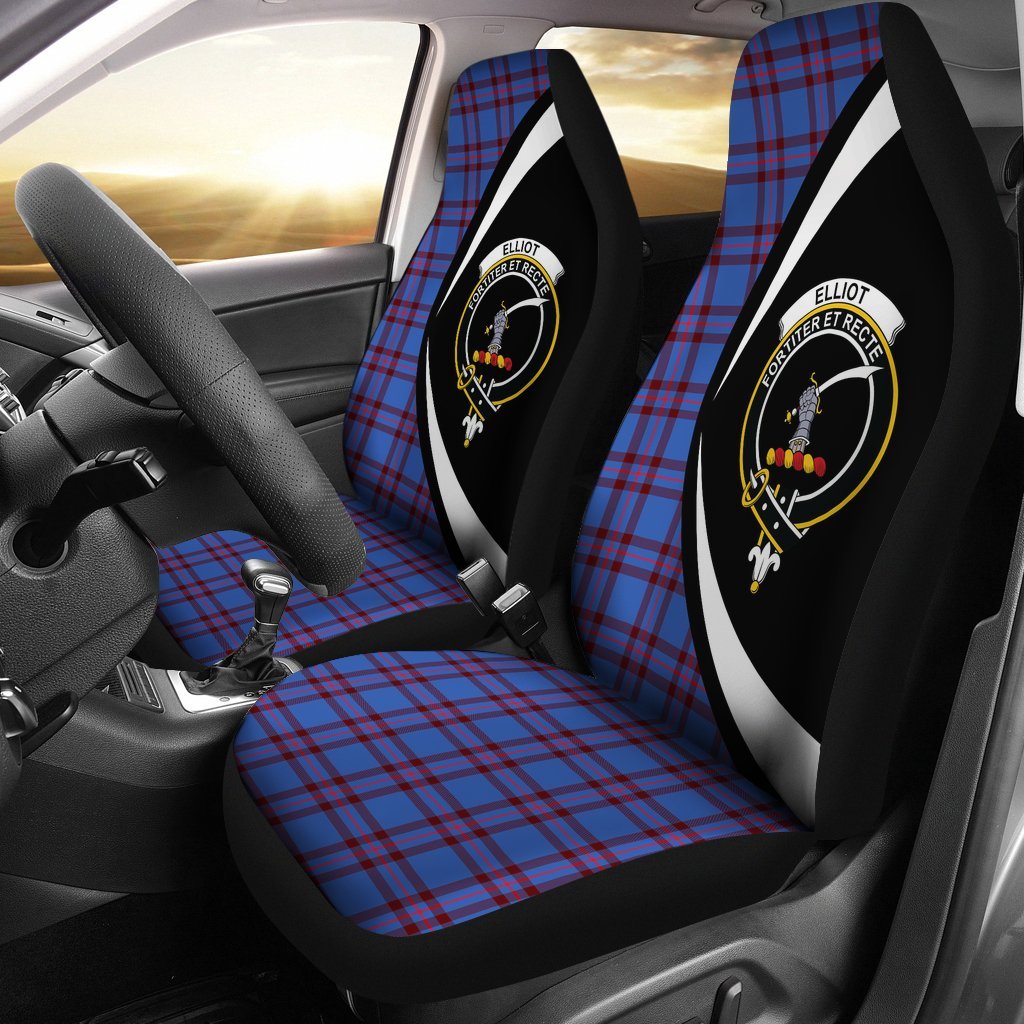 Elliot Modern Tartan Crest Circle Car Seat Cover