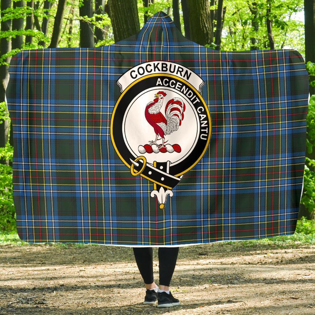 Cockburn Family Tartan Crest Hooded Blanket