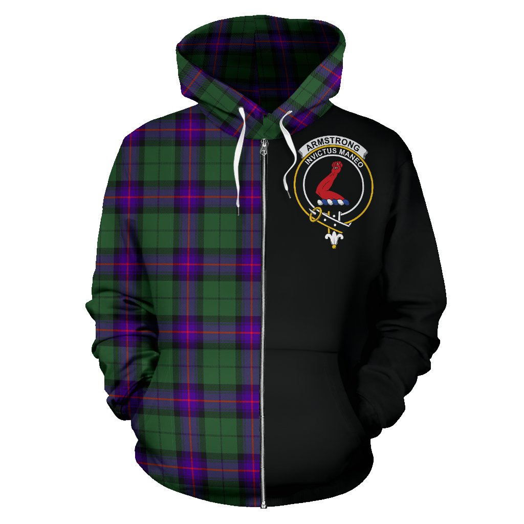 Armstrong Modern Tartan Crest Zipper Hoodie - Half Of Me Style