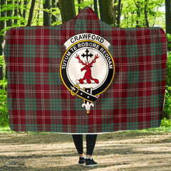 Crawford Family Tartan Crest Hooded Blanket