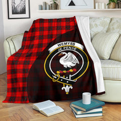 Wemyss Modern Tartan Crest Blanket Wave Style