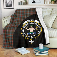 Murray of Atholl Weathered Tartan Crest Blanket Wave Style