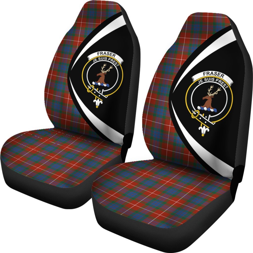 Fraser Ancient Tartan Crest Circle Car Seat Cover