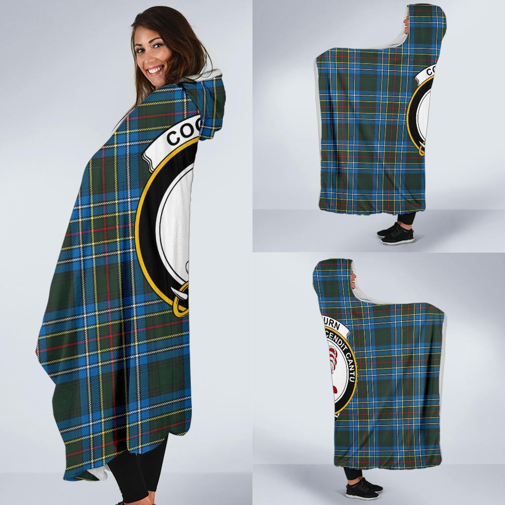 Cockburn Family Tartan Crest Hooded Blanket