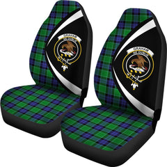 Graham of Menteith Modern Tartan Crest Car Seat Cover - Circle Style