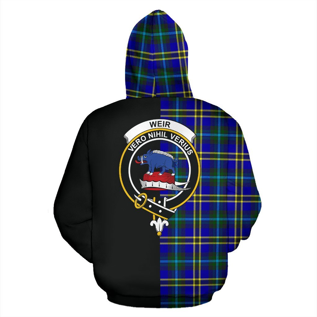 Weir Modern Tartan Crest Zipper Hoodie - Half Of Me Style