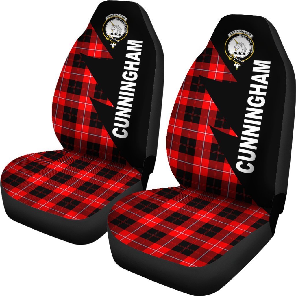 Cunningham Family Tartan Crest Flash Style Car Seat Cover