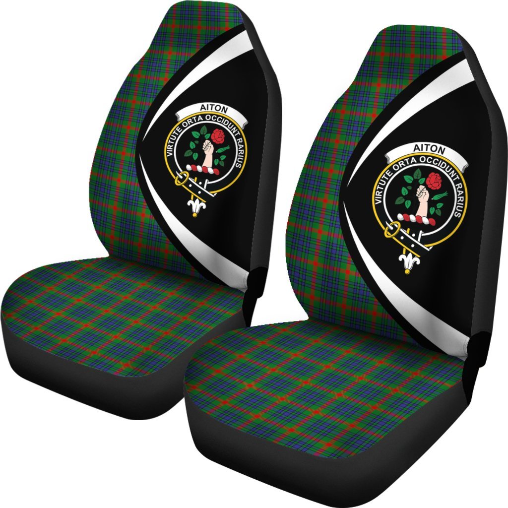 Aiton Tartan Crest Circle Style Car Seat Cover