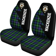 Mackenzie Family Modern Tartan Crest Car Seat Cover - Flash Style