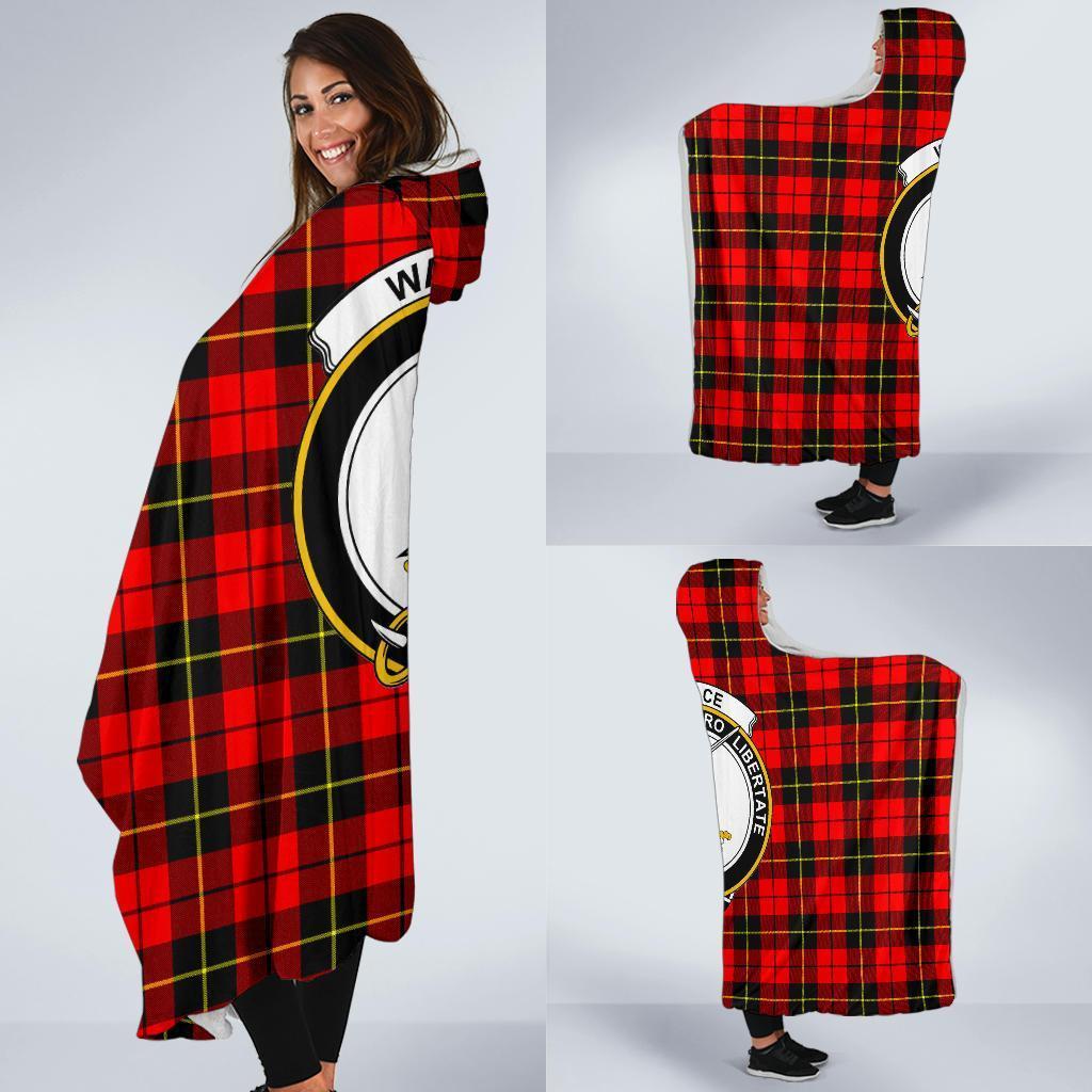 Wallace Tartan Crest Hooded Blanket