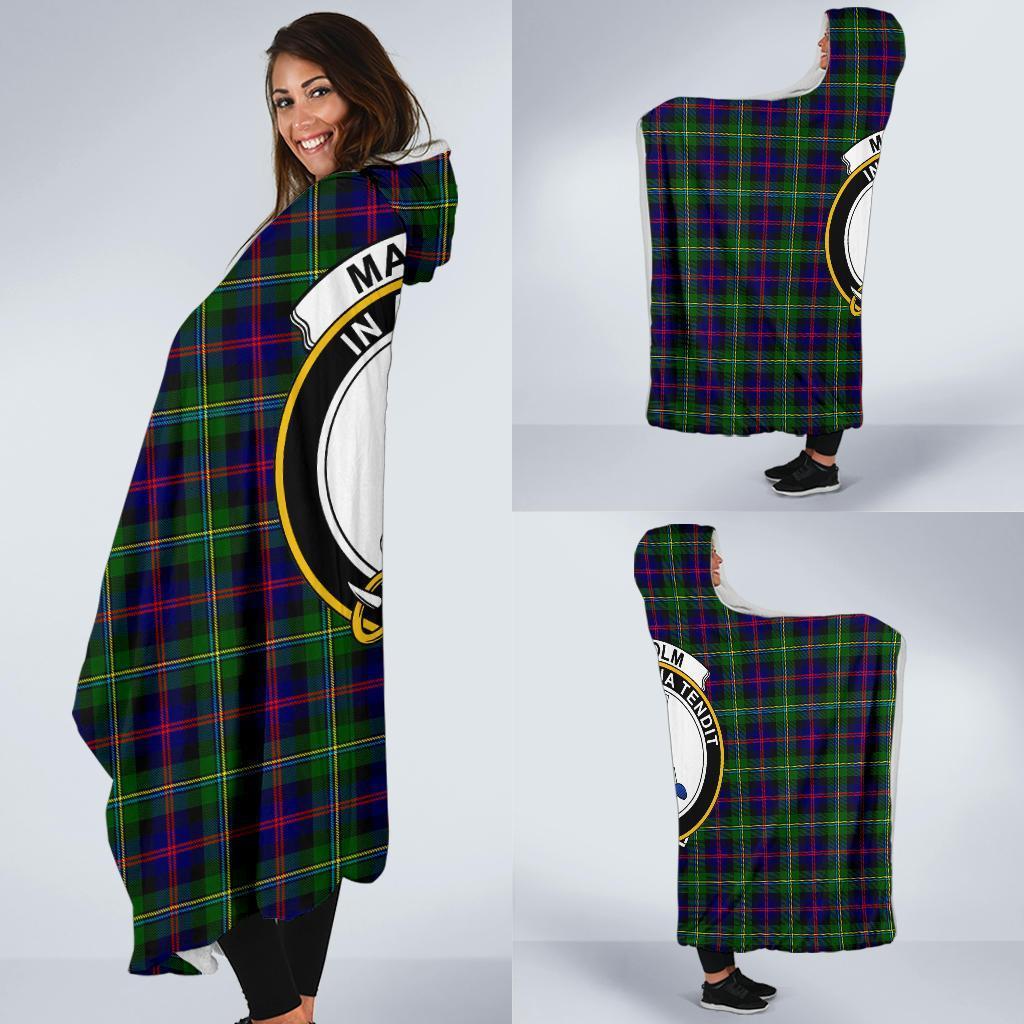 Malcolm (MacCallum) Tartan Crest Hooded Blanket