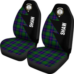 Shaw (Of Tordarroch) Tartan Crest Car Seat Cover - Flash Version