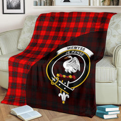 Wemyss Modern Tartan Crest Blanket Wave Style