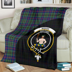 Wood Modern Tartan Crest Blanket Wave Style