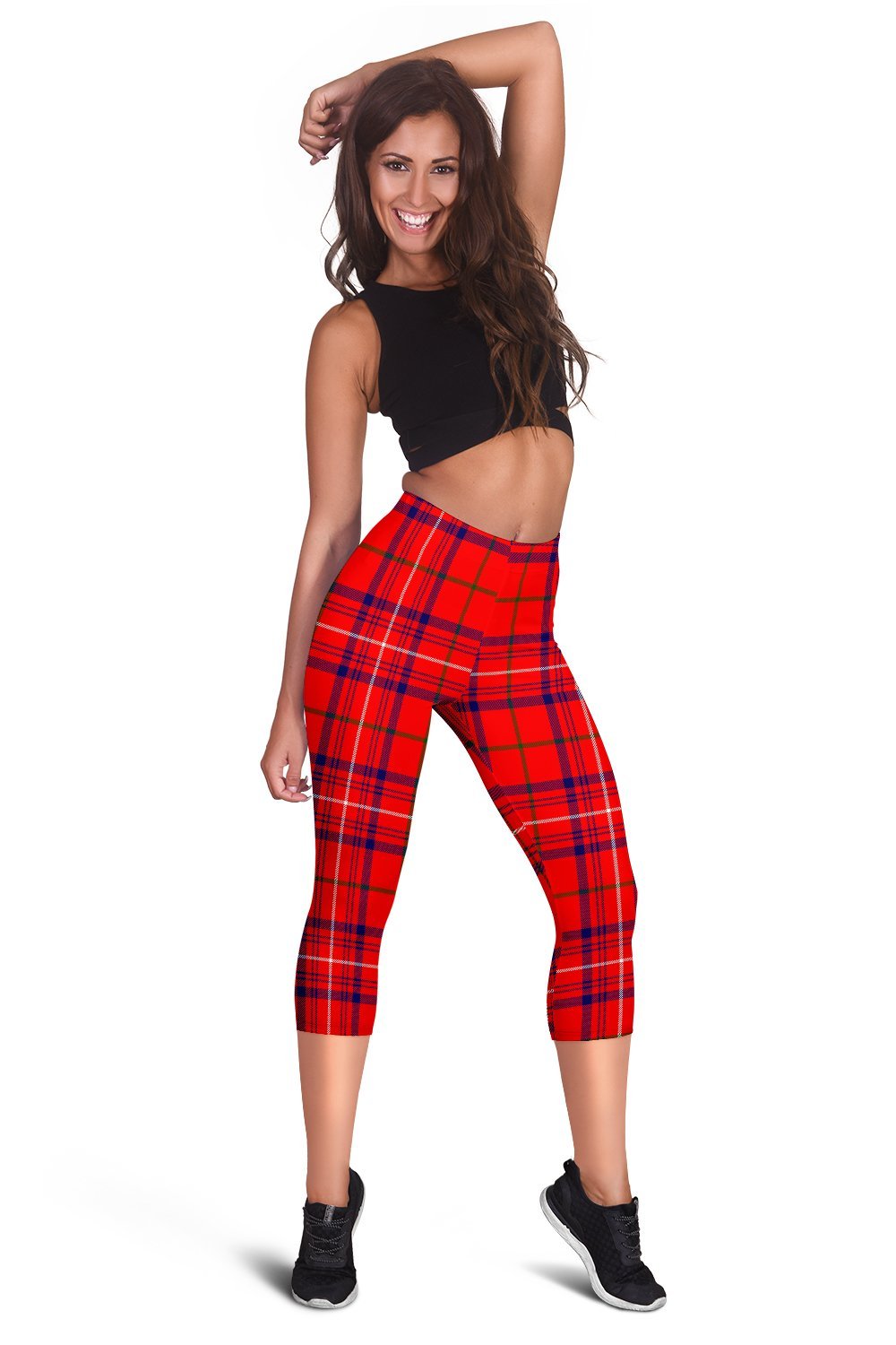 Rose Modern Tartan Capris Leggings