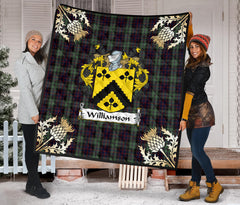 Williamson Tartan Crest Premium Quilt - Gold Thistle Style SP