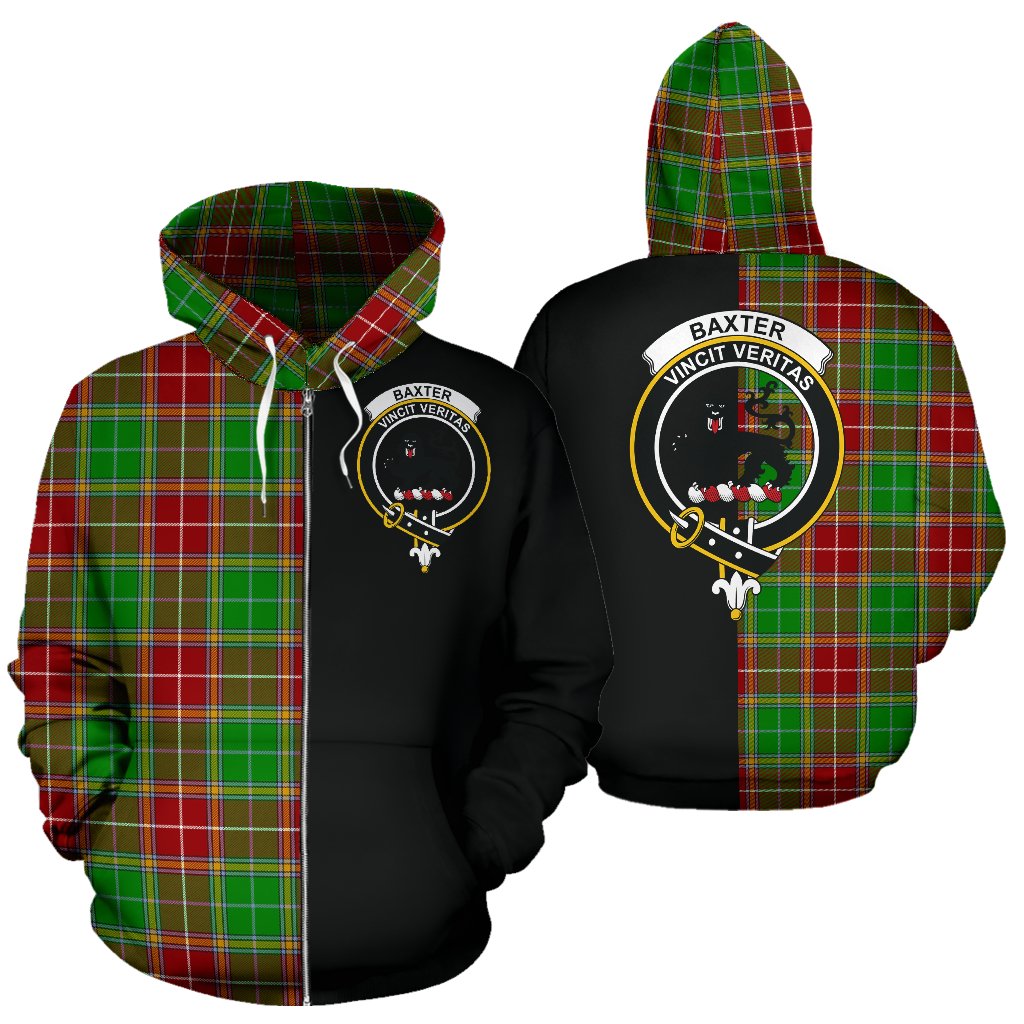 Baxter Modern Tartan Crest Zipper Hoodie - Half Of Me Style