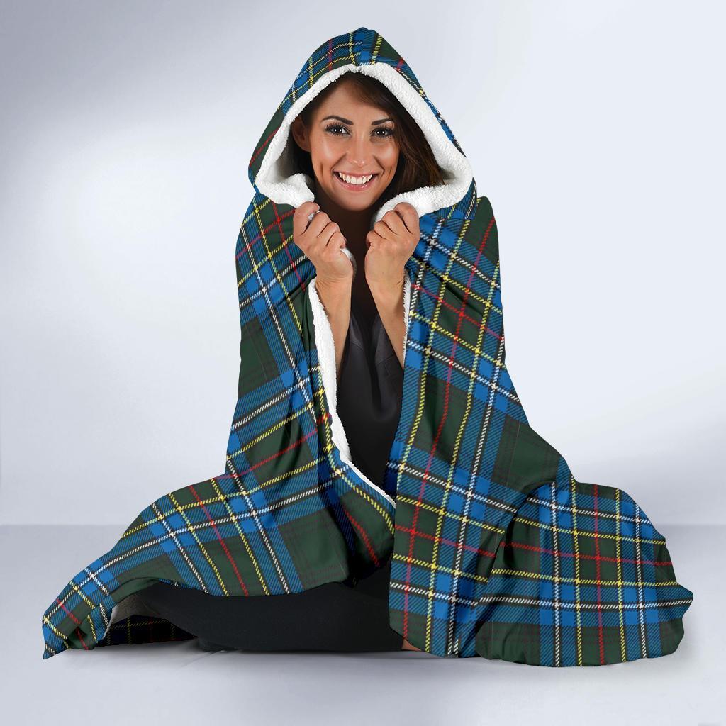 Cockburn Family Tartan Crest Hooded Blanket