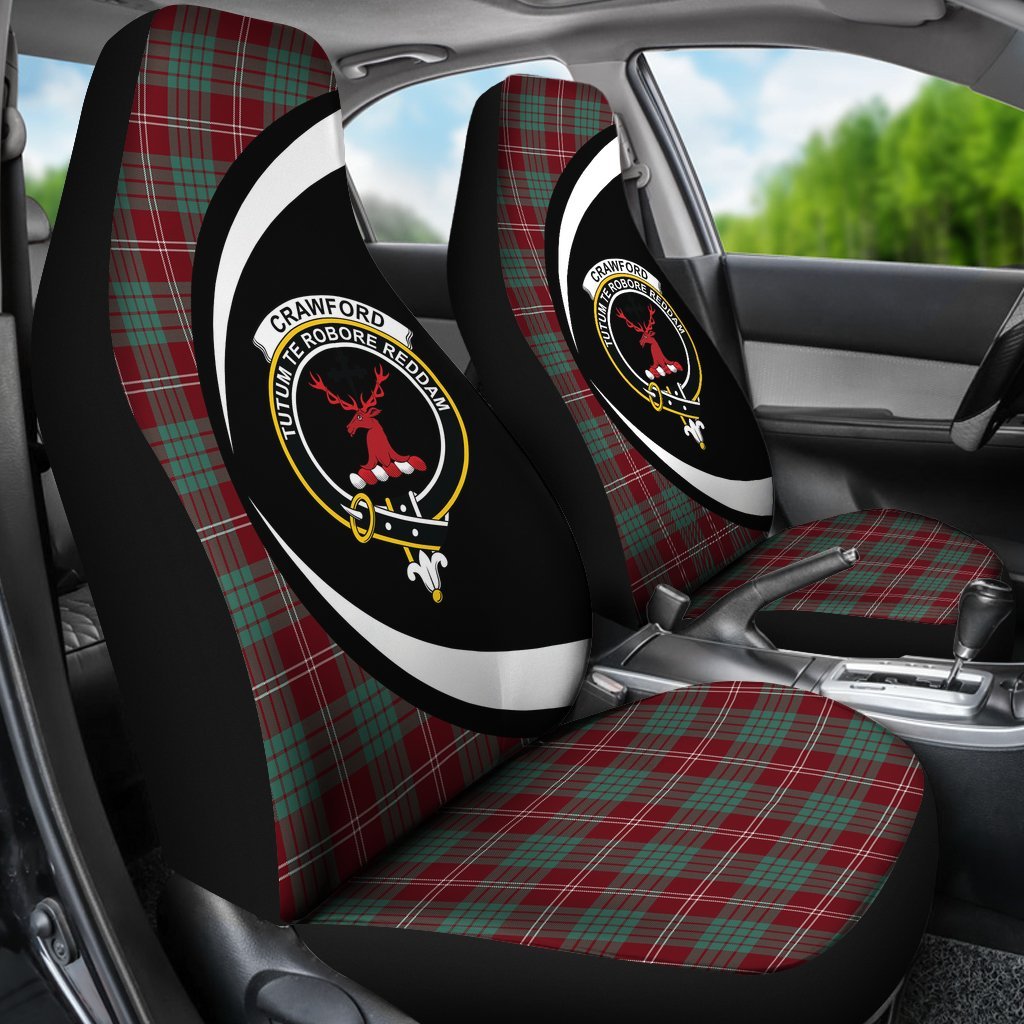 Crawford Modern Tartan Crest Circle Style Car Seat Cover