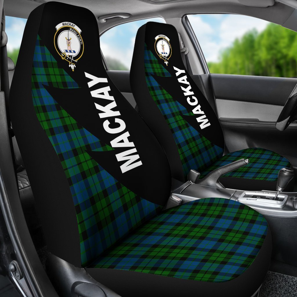 MacKay Modern Tartan Crest Flash Style Car Seat Cover