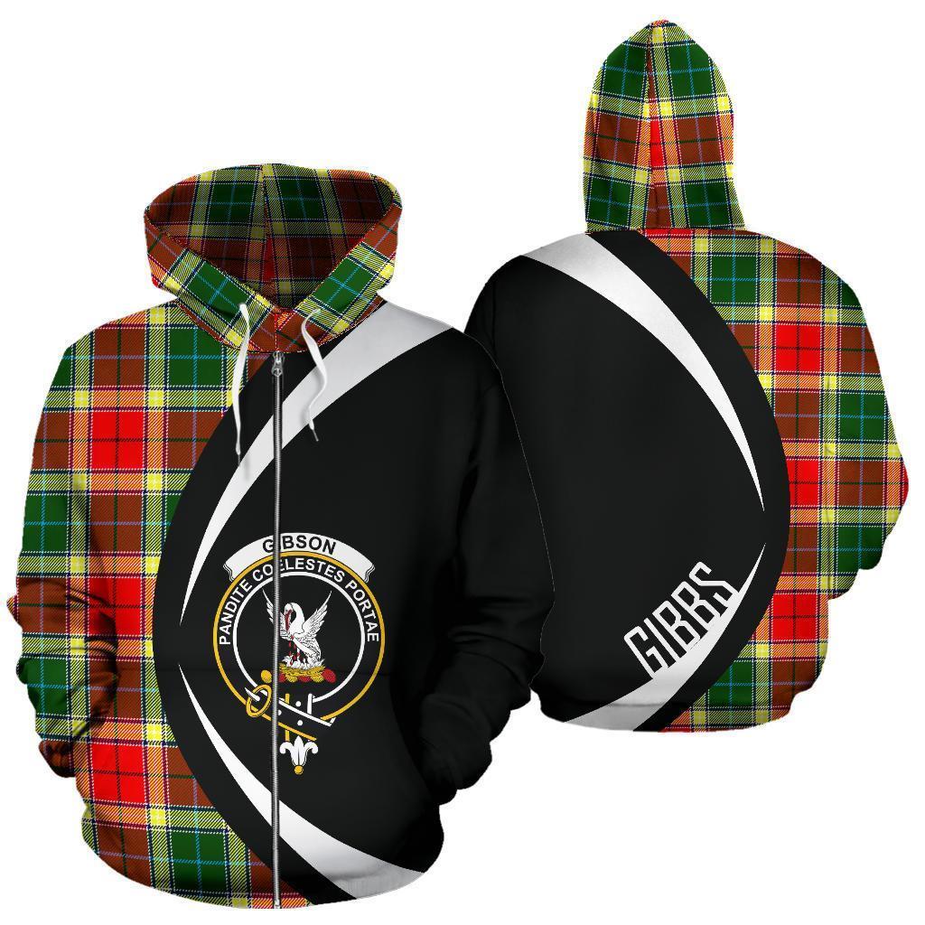 Gibbs Tartan Crest Zipper Hoodie - Circle Style