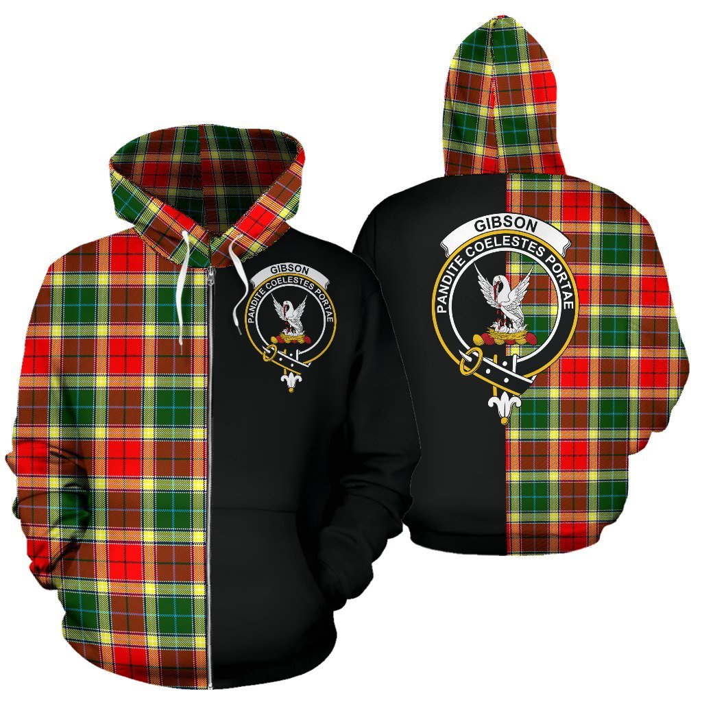 Gibbs Tartan Crest Zipper Hoodie - Half Of Me Style