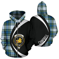 Campbell Dress Ancient Tartan Crest Zipper Hoodie - Circle Style