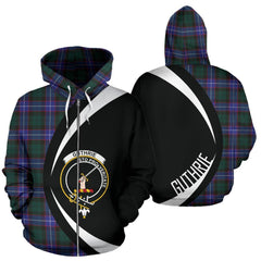 Guthrie Modern Tartan Crest Zipper Hoodie - Circle Style