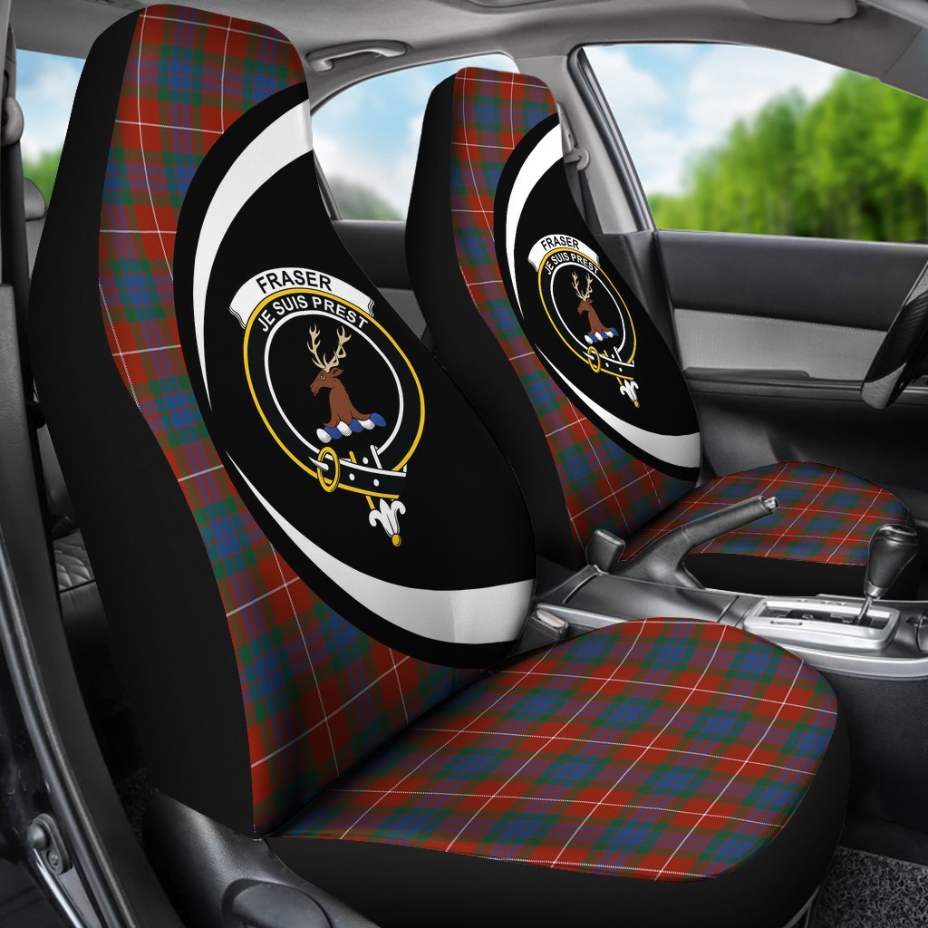 Fraser Ancient Tartan Crest Circle Car Seat Cover