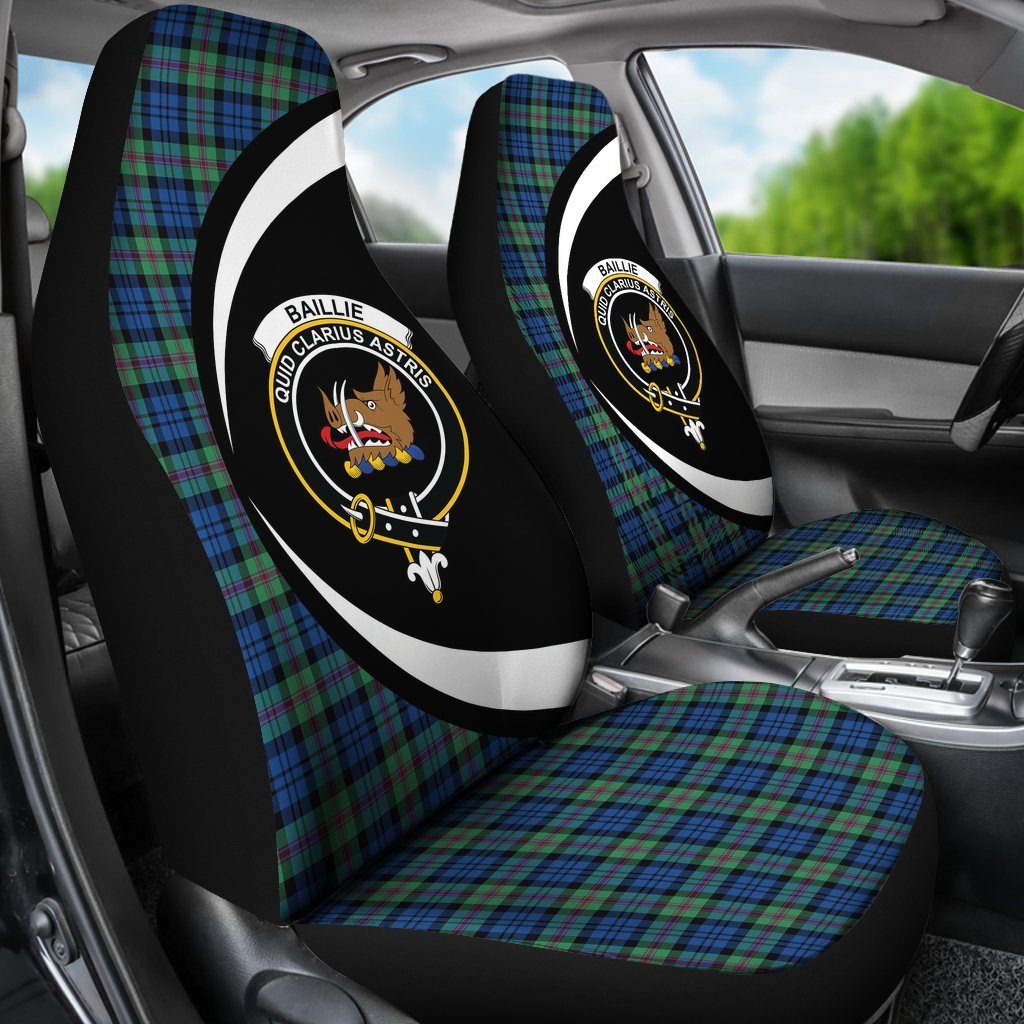 Baillie Ancient Tartan Crest Circle Style Car Seat Cover