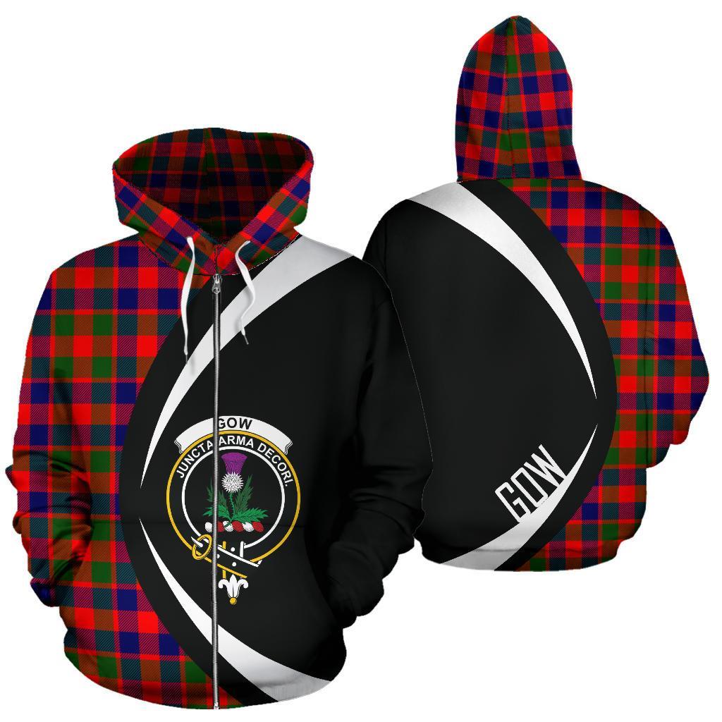Gow Modern Tartan Crest Zipper Hoodie - Circle Style
