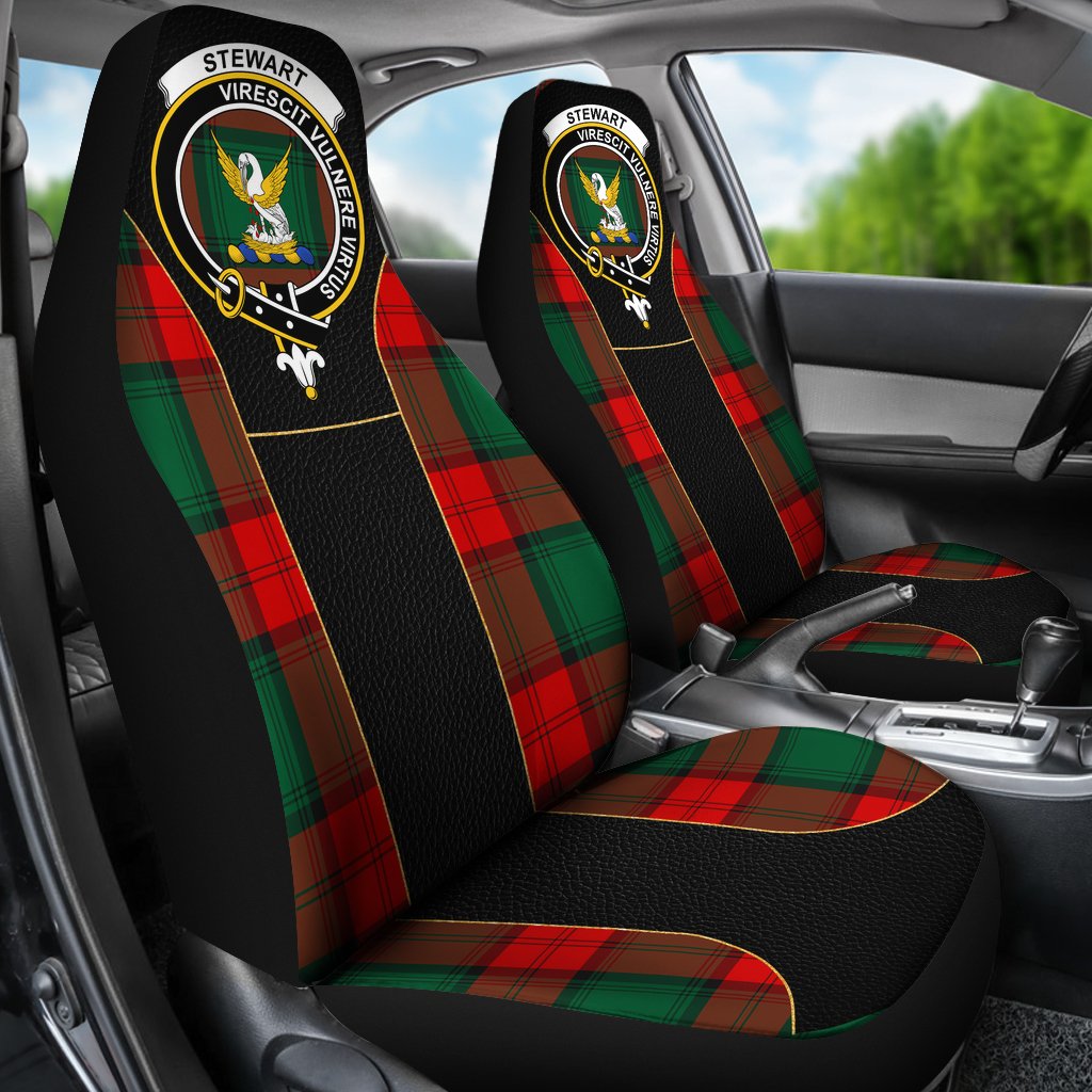 Stewart (High Stewards) Family Tartan Crest Car Seat Cover