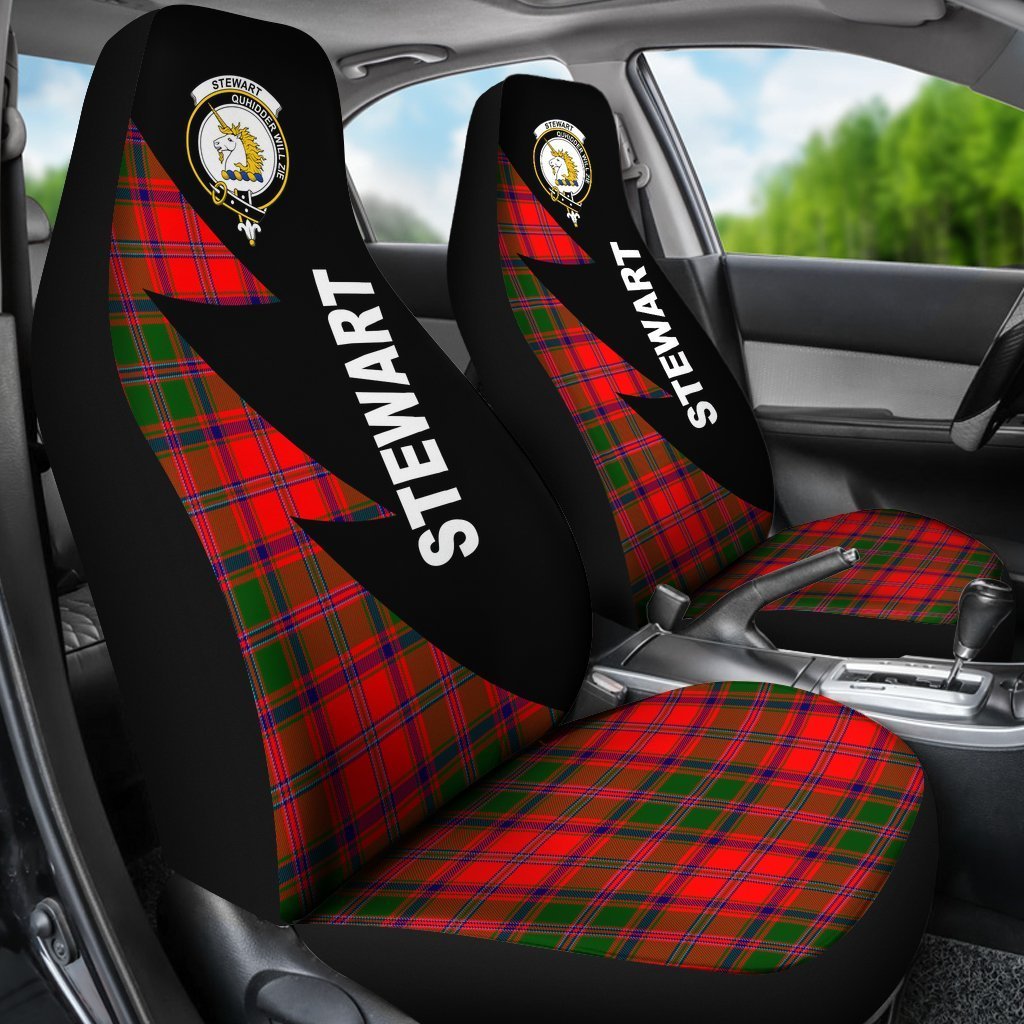 Stewart of Appin Tartan Crest Flash Style Car Seat Cover