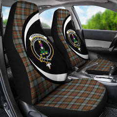 Fergusson Weathered Tartan Crest Circle Style Car Seat Cover