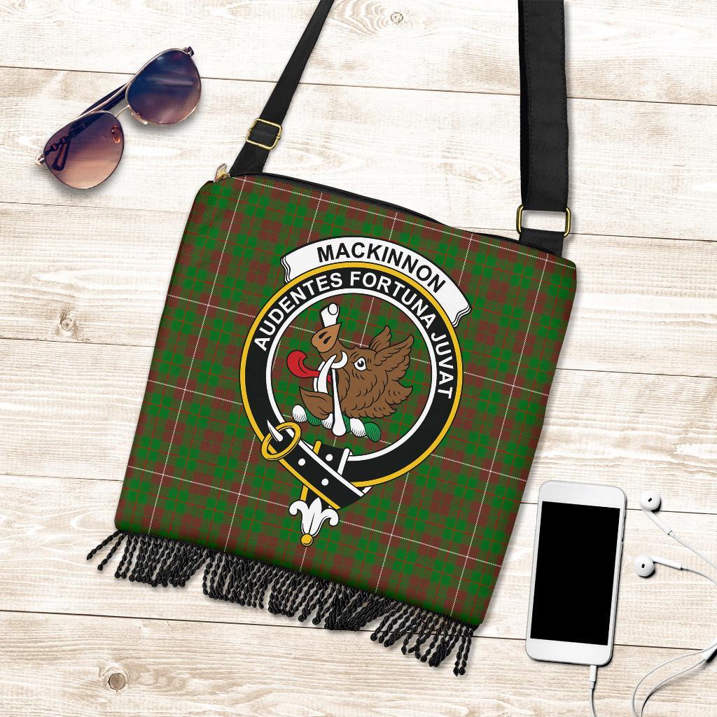 MacKinnon Hunting Modern Tartan Clan Badge Boho Handbag