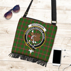 MacKinnon Hunting Modern Tartan Clan Badge Boho Handbag