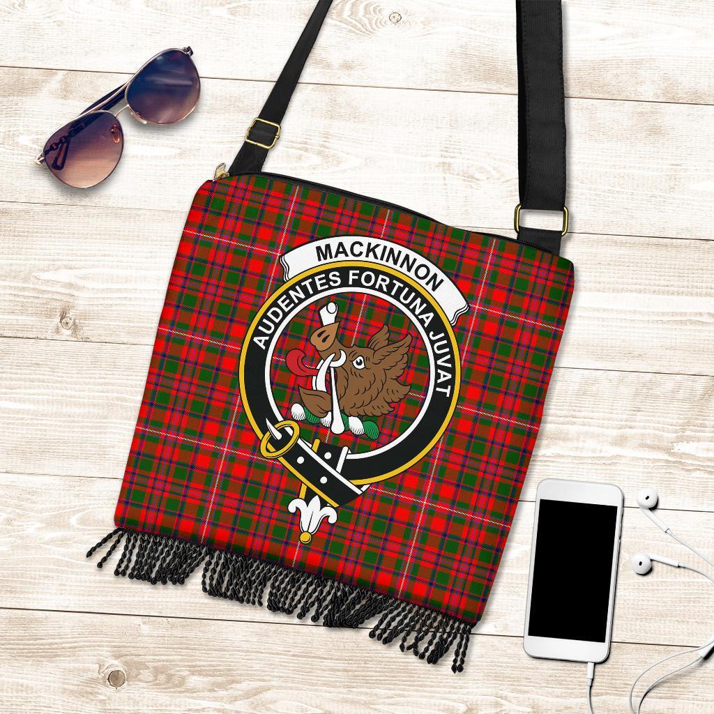 MacKinnon Modern Tartan Clan Badge Boho Handbag