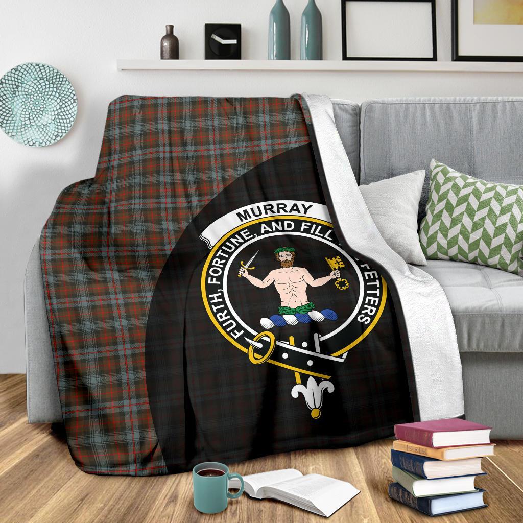 Murray of Atholl Weathered Tartan Crest Blanket Wave Style