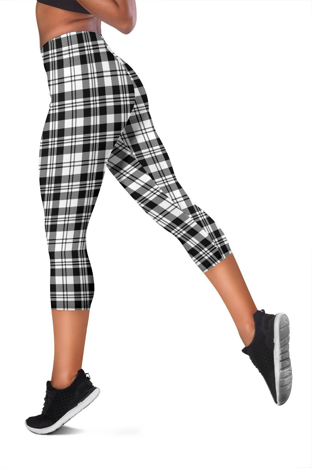 Scott Black & White Modern Tartan Capris Leggings