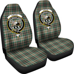 Craig Ancient Tartan Crest Car Seat Cover