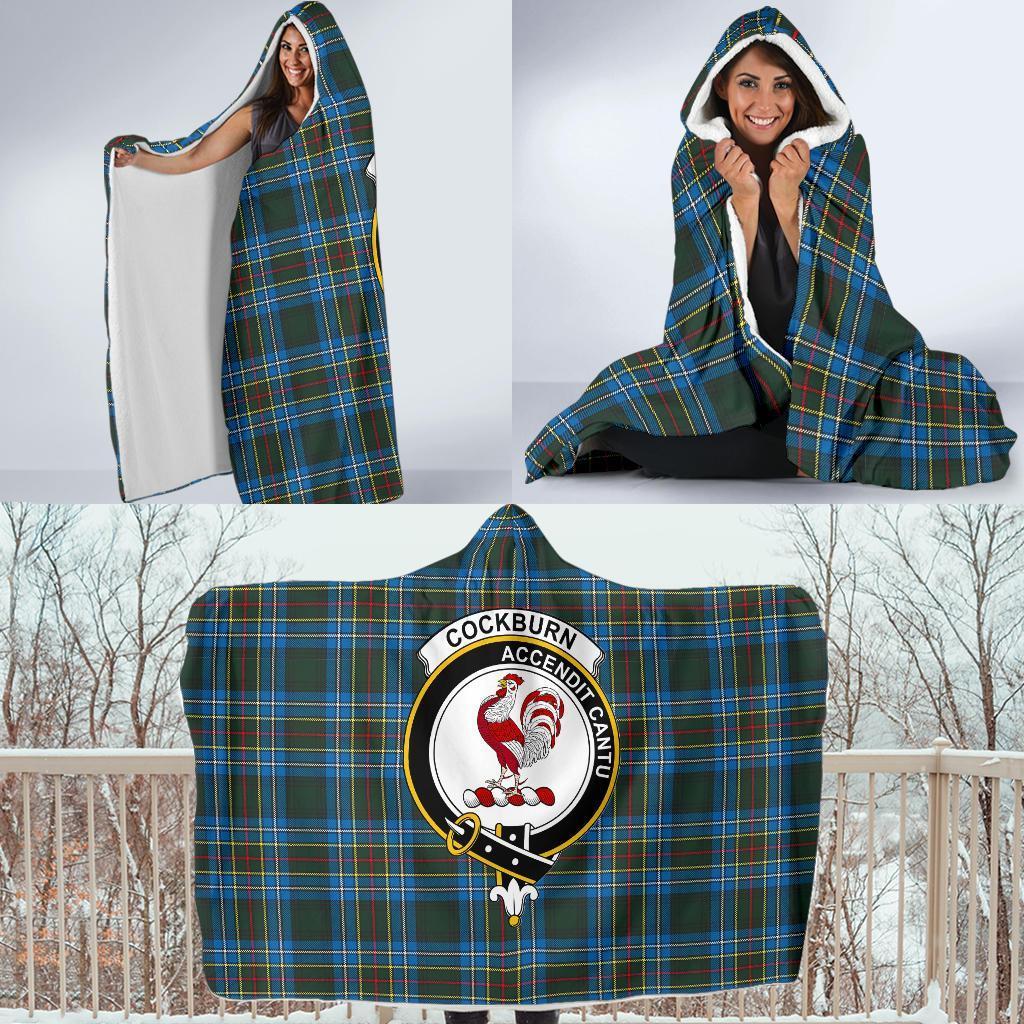 Cockburn Family Tartan Crest Hooded Blanket