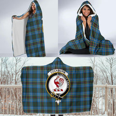 Cockburn Family Tartan Crest Hooded Blanket