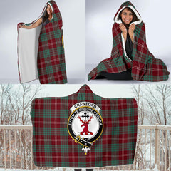 Crawford Family Tartan Crest Hooded Blanket